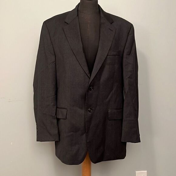 Ralph Lauren Men's Black Button Front Wool Blazer Sport Coat Suit - Picture 1 of 11